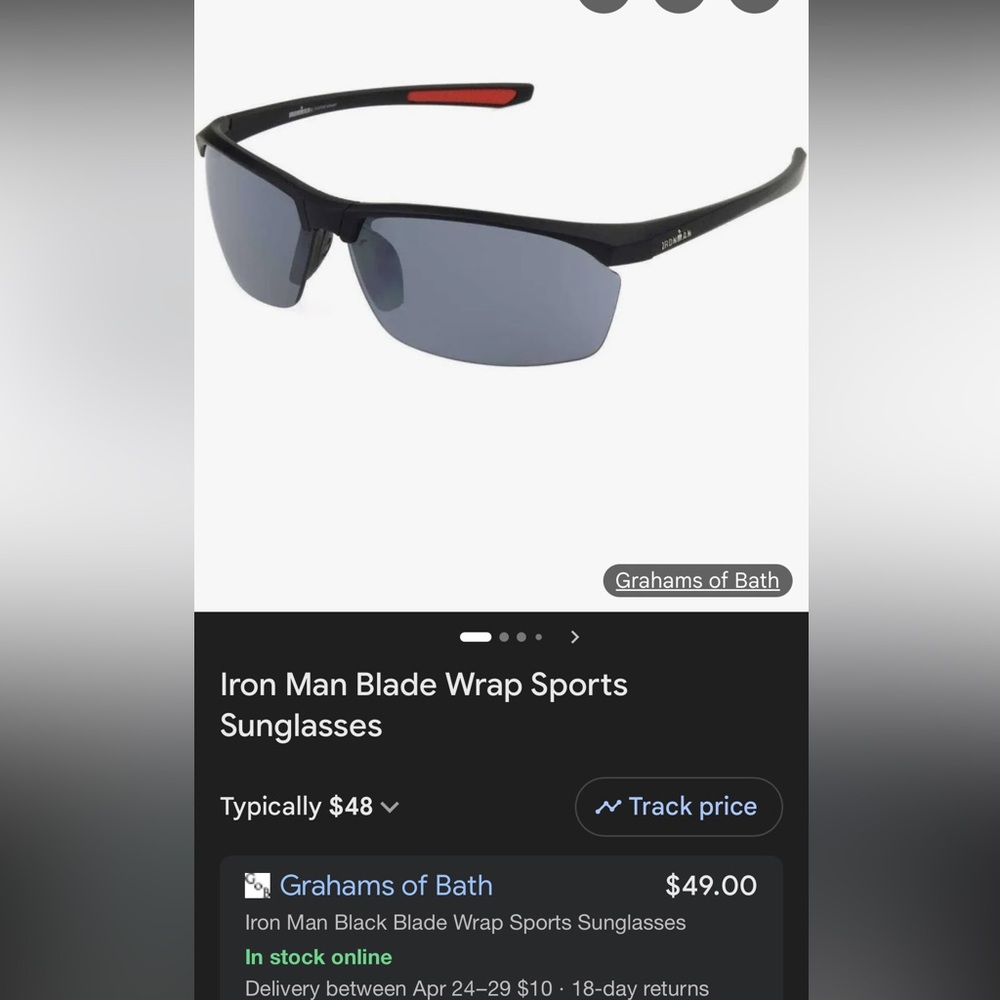 Men's Black Ironman Sunglasses with Gray Lenses